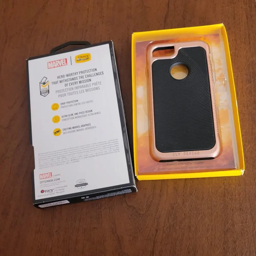 New Outterbox Marvel Series Protection NIB Pink Gold Case for iPhone 7 or 8